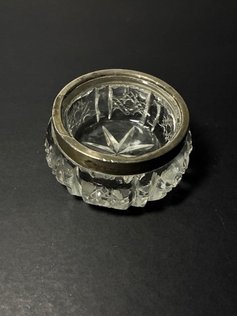 1936年 英国製 スターリングシルバー925 ソルトボウル 銀縁