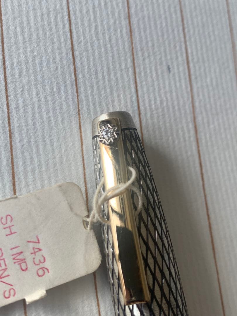 極めて希少 Sheaffer インペリアル シルバー 万年筆 ダイヤ付きクリップ