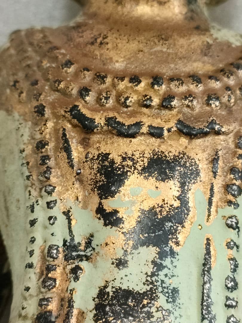 鉄仏　観音立像　夢違い観音　時代物　骨董アンティークNo.80