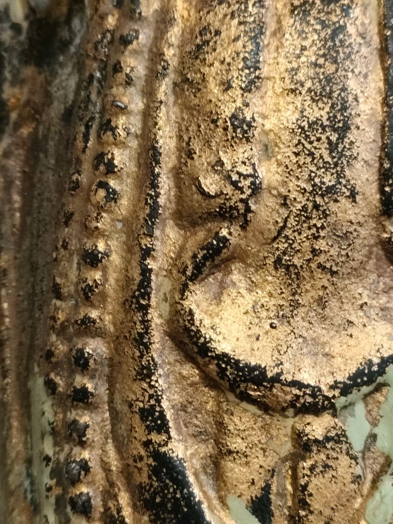 鉄仏　観音立像　夢違い観音　時代物　骨董アンティークNo.80