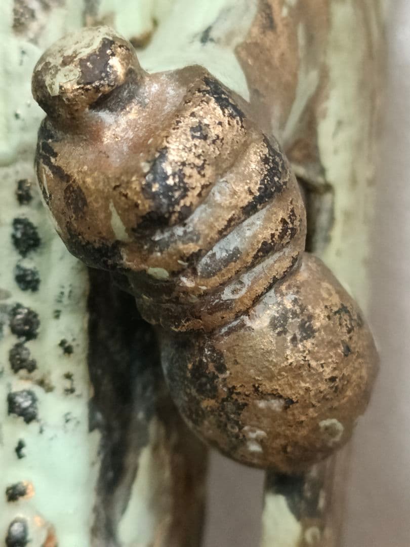 鉄仏　観音立像　夢違い観音　時代物　骨董アンティークNo.80