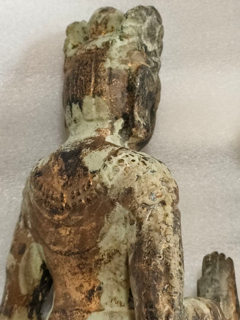 鉄仏　観音立像　夢違い観音　時代物　骨董アンティークNo.80