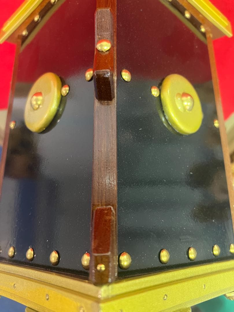 【独法師】A-7 手製山鉾　笠鉾　社殿　拝殿神具神棚　手造レア1点物