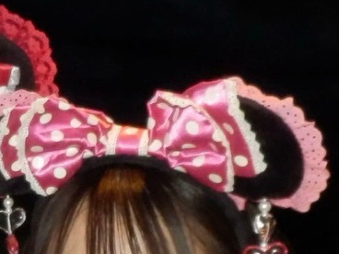 ディズニー ミニー カチューシャ ピンク イヤリング