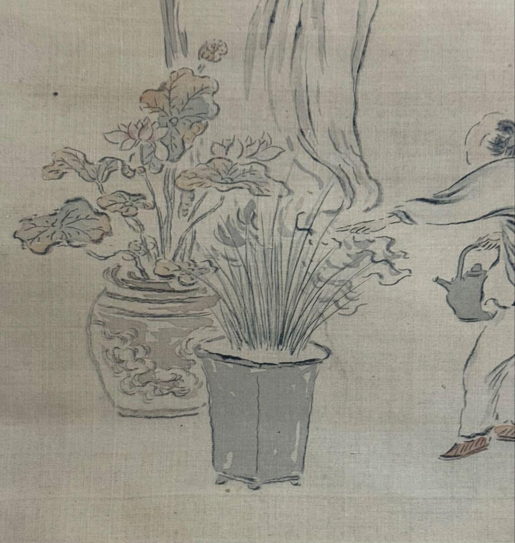 田能村竹田筆　天保4年作　観音　絹本肉筆　古美術　掛軸　共箱送料込み250617