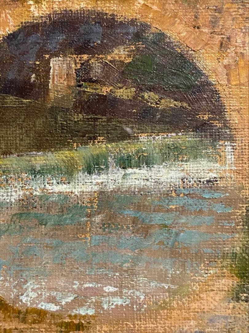 「真作」服部保「トレド」風景画　油絵　絵画　油彩画　直筆サイン　F2号
