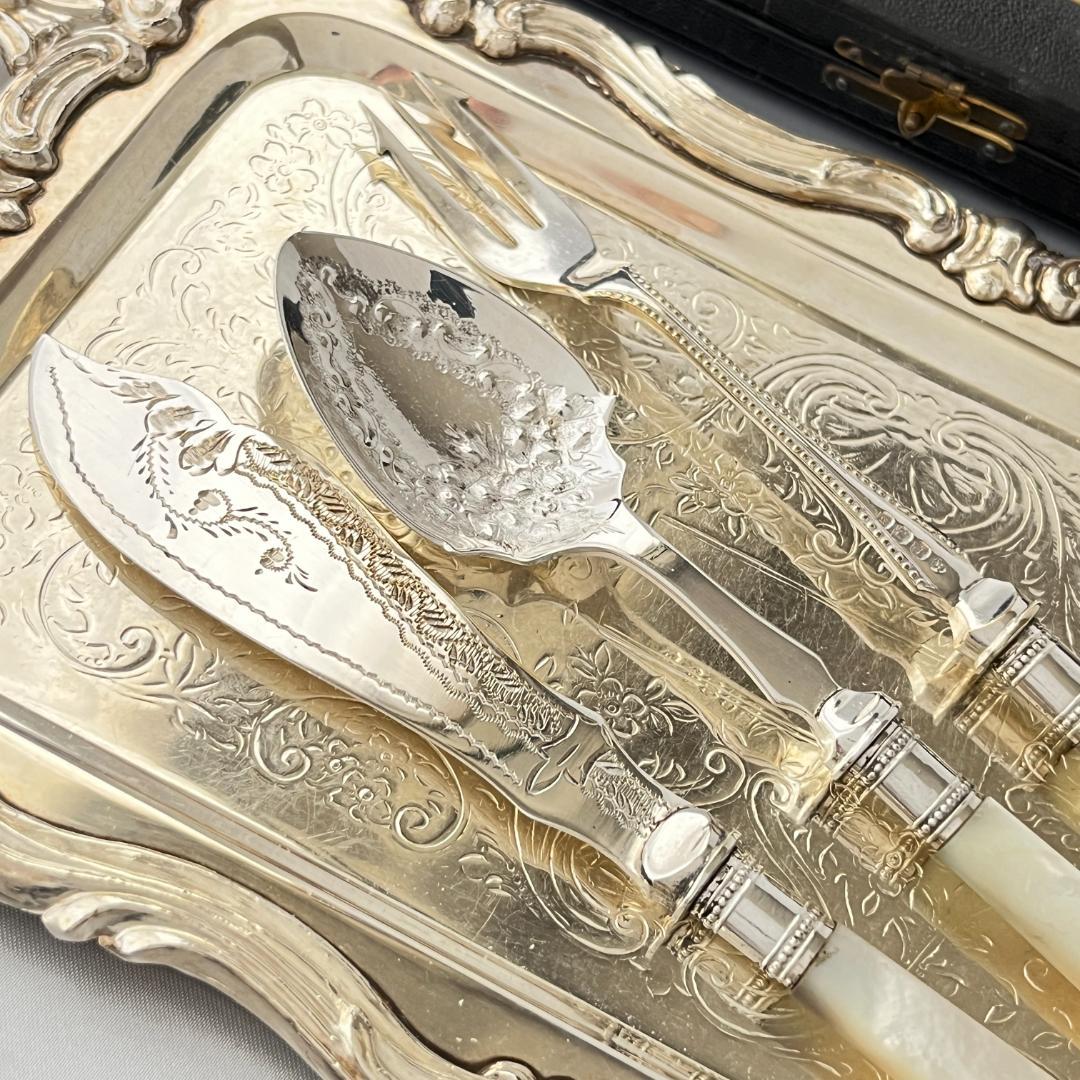 【英国】【白蝶貝】プレザーブスプーン / バターナイフ / ピクルスフォーク