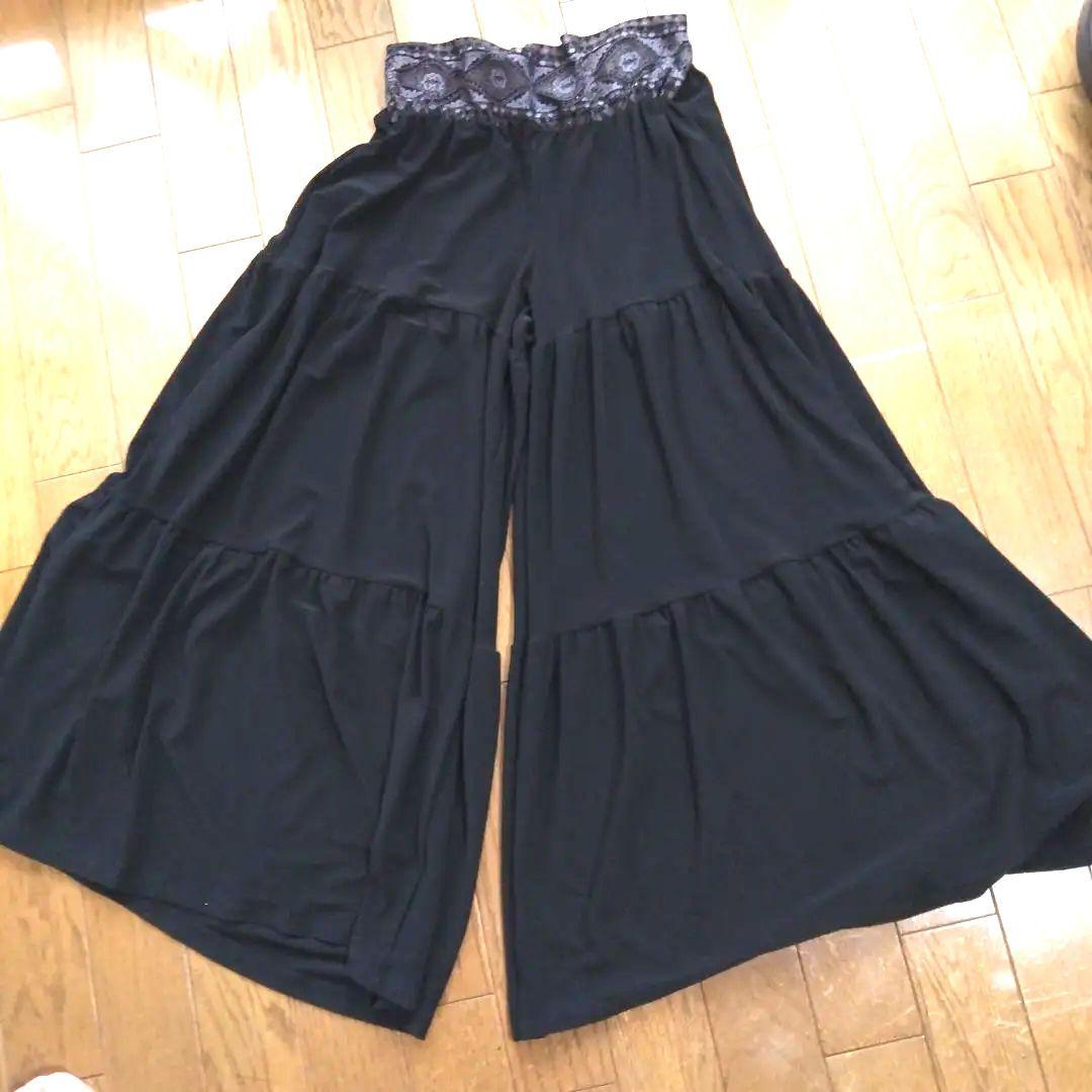 社交ダンス 黒のティアードパンツ