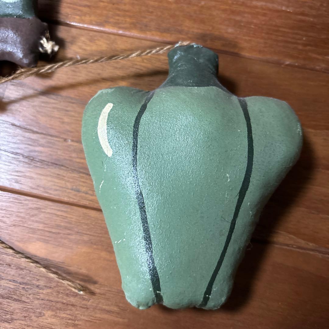 フルーツ型レザー風キーホルダー6個セット　アンティーク