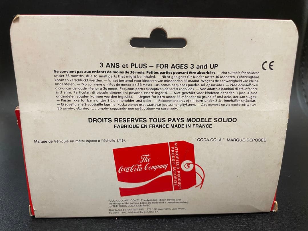 1/43スケール　コカコーラ　ダイキャストメタル　SOLIDO フランス製