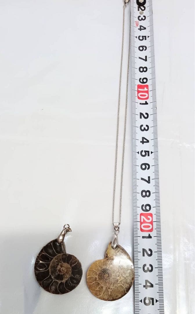 天然 アンモナイト アンティーク ペンダント ネックレス 2点 セット