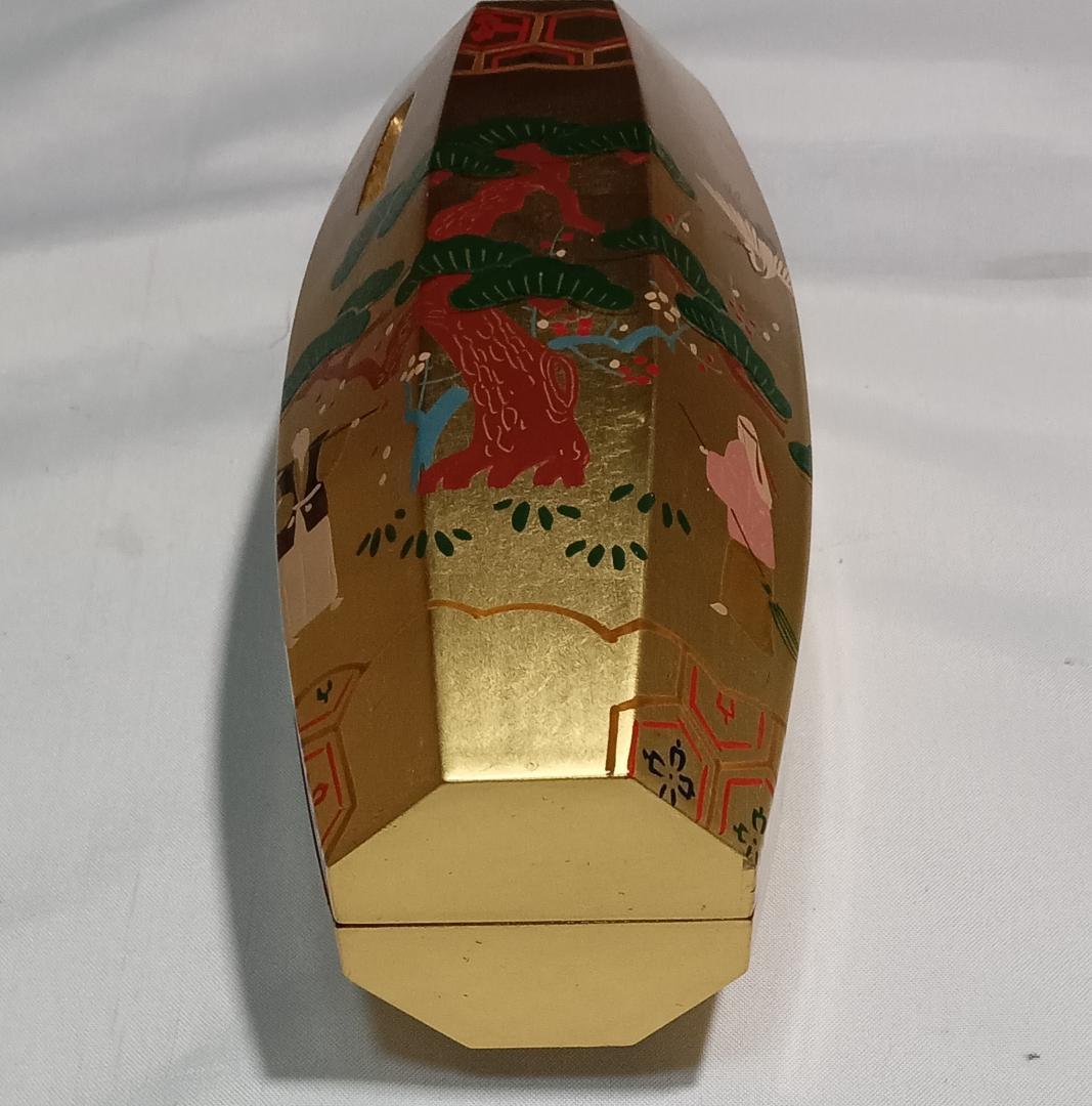 茶道具　京派塗師蒔絵師　北村葵春作　本金箔ぶりぶり香合　美品！！