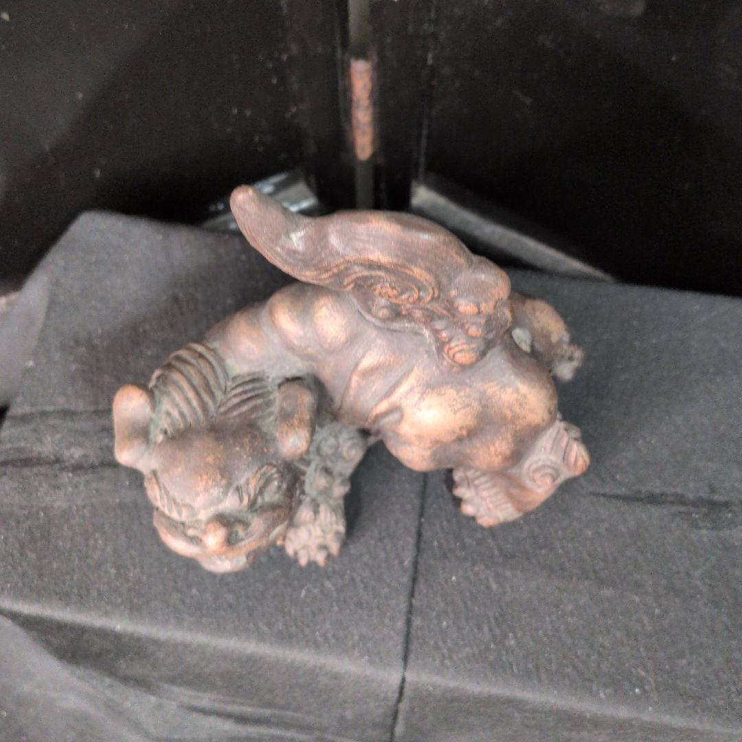 威風堂々★備前焼★狛獅子★獅子★骨董品 縁起物 古美術