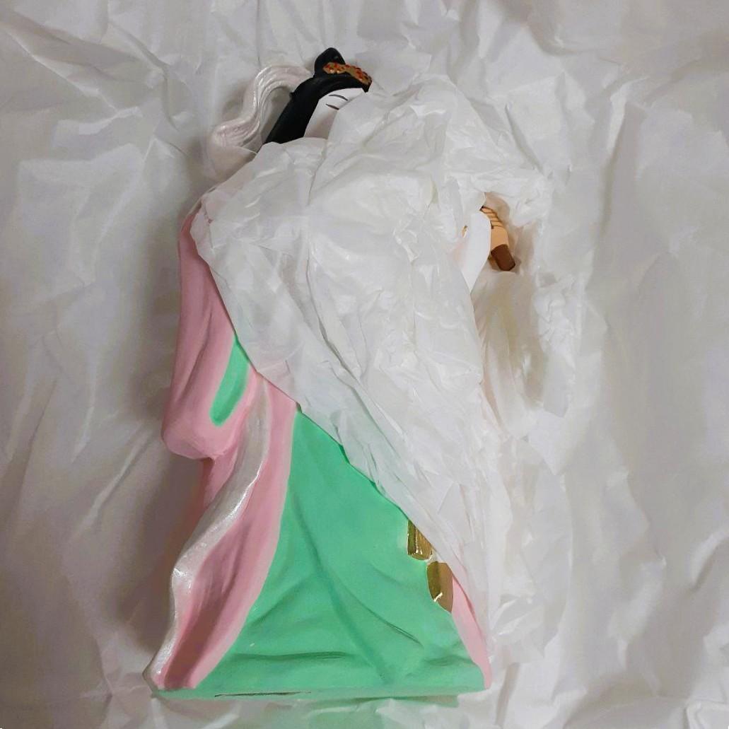 092　開運招福の縁起物！陶器製　笑門七福神　弁財天　特大 昭峰作