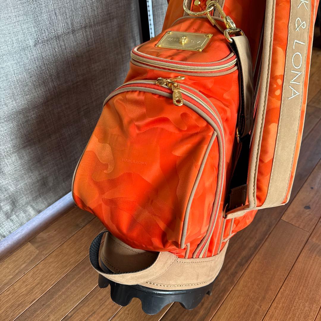 マークアンドロナ 迷彩 カモフラ ゴルフ キャディバッグ オレンジ