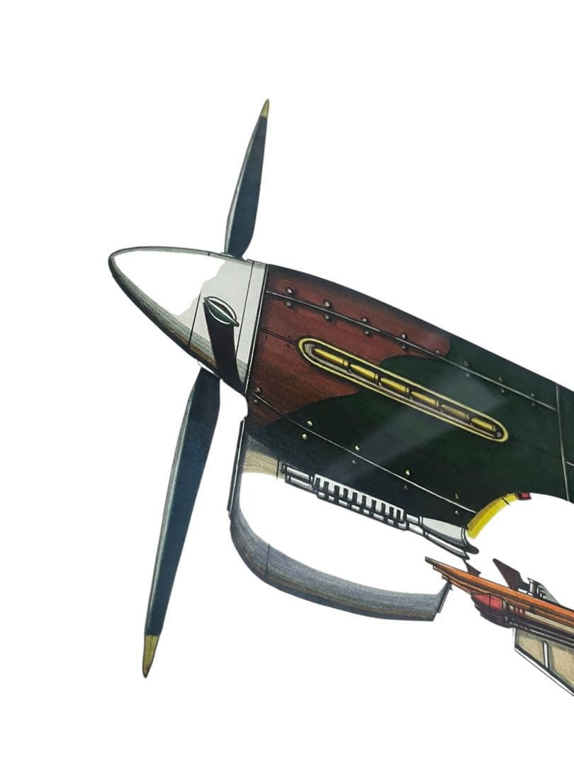 イギリス空軍主力レシプロ戦闘機「スピットファイア」のvectorイラスト画