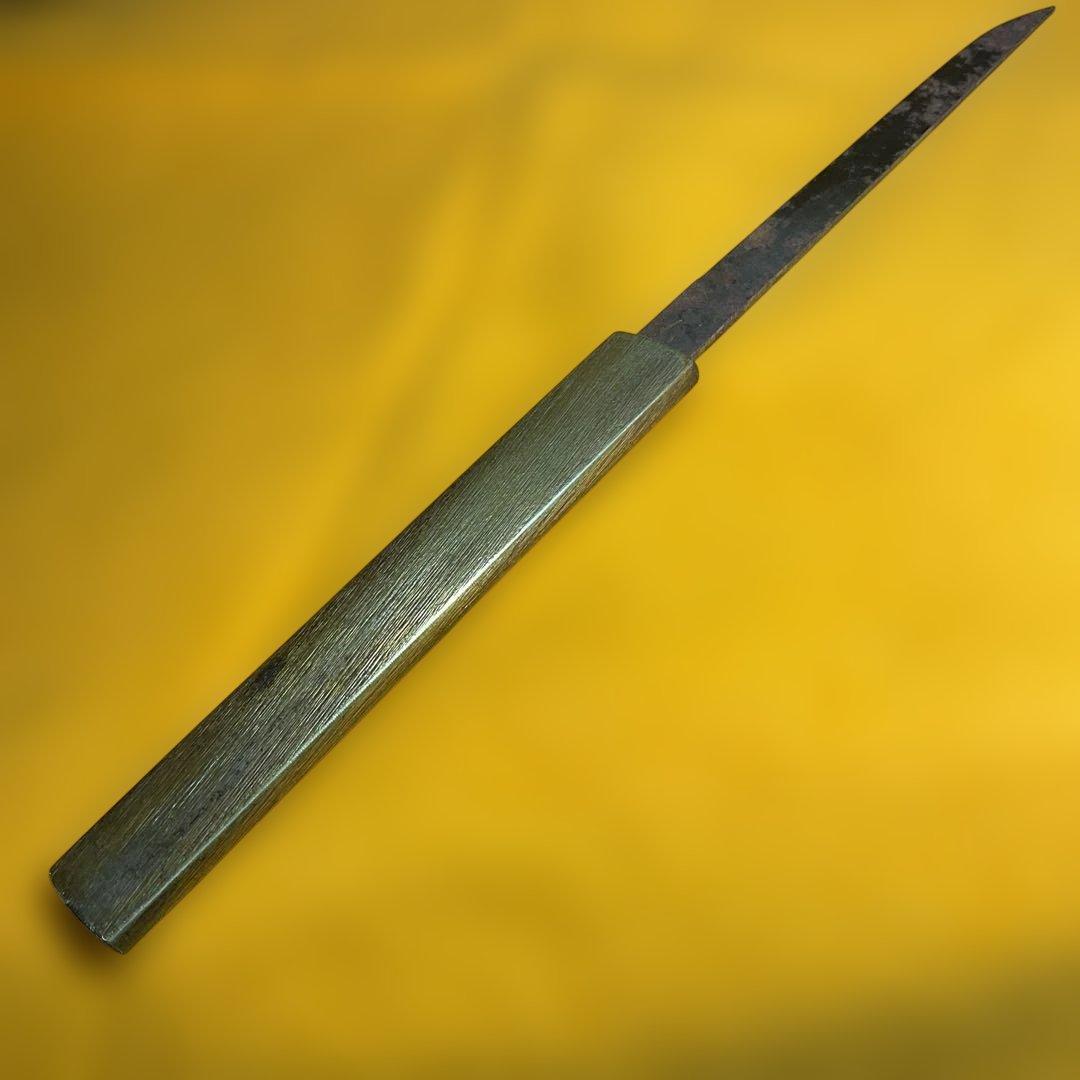 花彫刻付き武具　刀装具　小刀　小柄　江戸時代　骨董　古道具