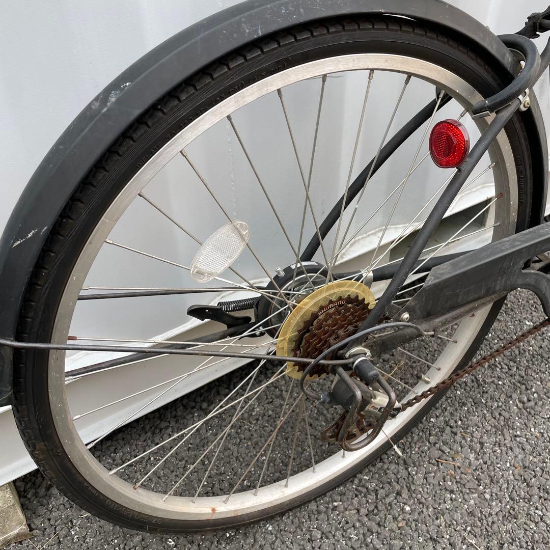 【都内/千葉市引取】ママチャリ 26インチ自転車 カゴ/鍵/ライト/6段変速付