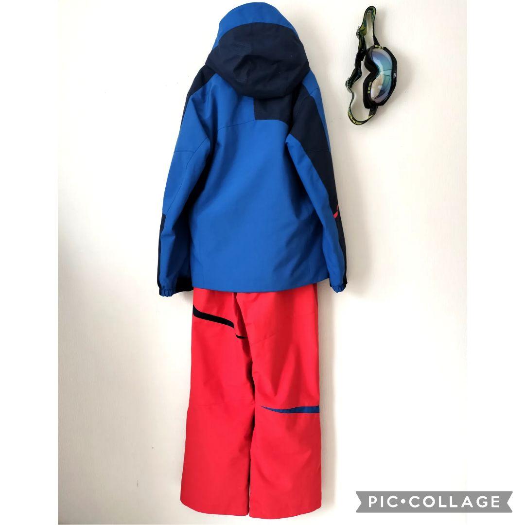 極美品 PHENIX フェニックス スキーウェア 上下 160 青×赤 ジュニア