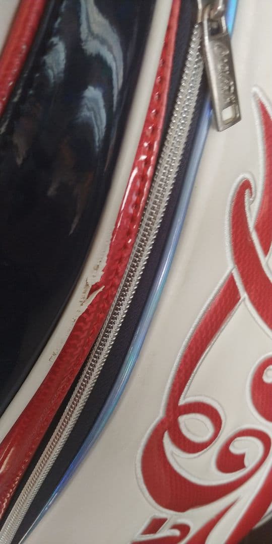 Coca-Cola キャディバッグ ホワイト/レッド/ブルー　ヘッドカバーつき