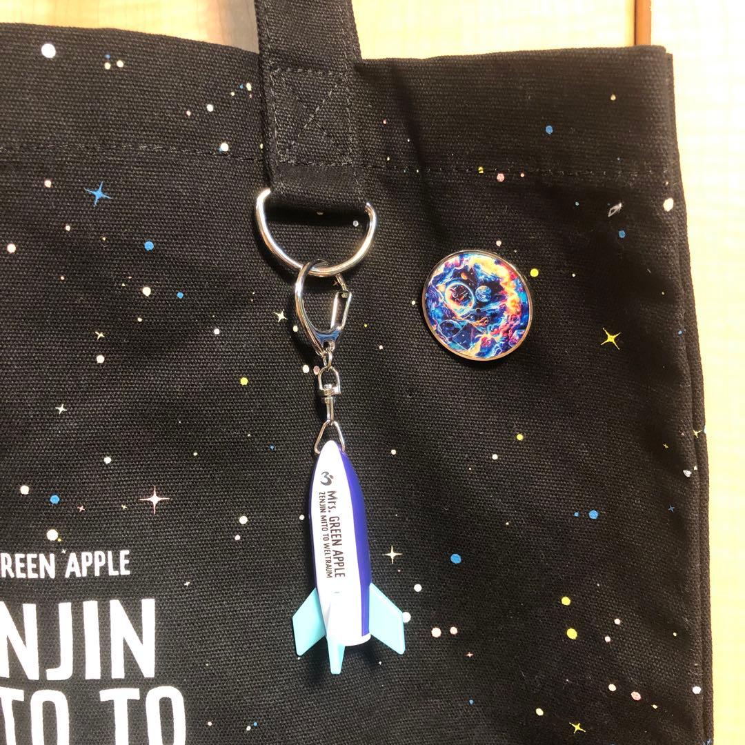 Mrs. GREEN APPLE トートバッグ 黒　　ゼンジン！キーホルダー付き