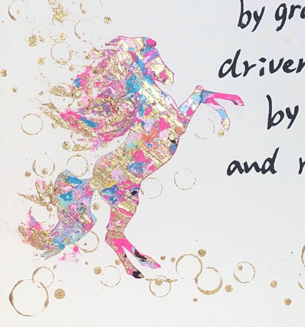 【OKタケオ】油絵　原画　一点物　馬　スタイリッシュ　インテリア　F8