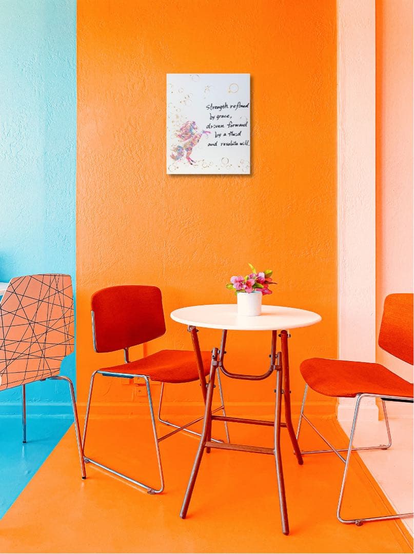 【OKタケオ】油絵　原画　一点物　馬　スタイリッシュ　インテリア　F8