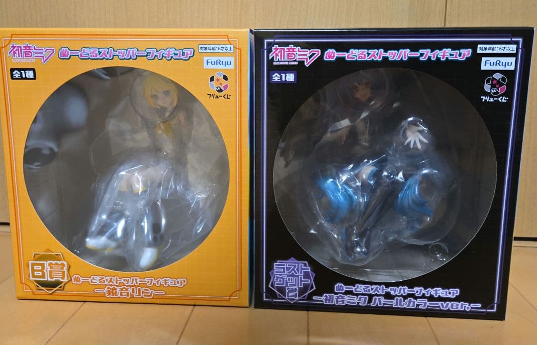 初音ミク　フリューくじ　ぬーどるストッパー　フィギュア　セット　鏡音リン　未開封
