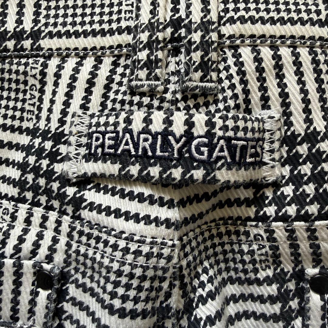 現行モデル　パーリーゲイツ　パンツ　L〜XL相当 チェック　黒　白　コットン素材