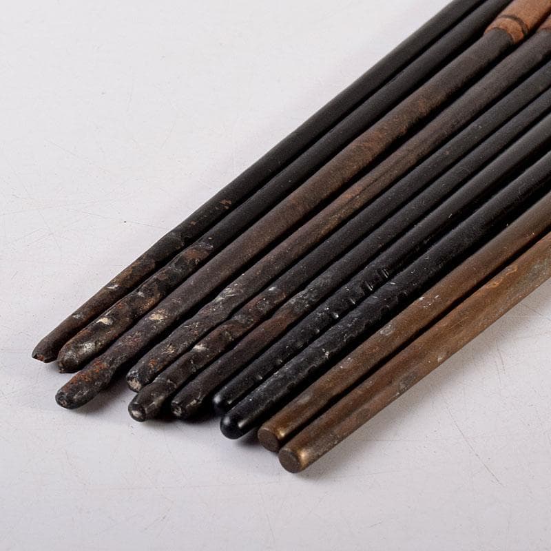 茶道具　銅製2膳　鉄製3膳　火箸　五膳まとめて　箱付　C　8032