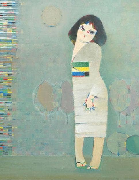 油絵 絵 絵画 インテリア 額付(白) F6-050113 人物 女性像