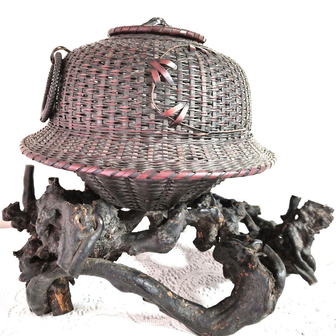 竹編み込み風炉釜