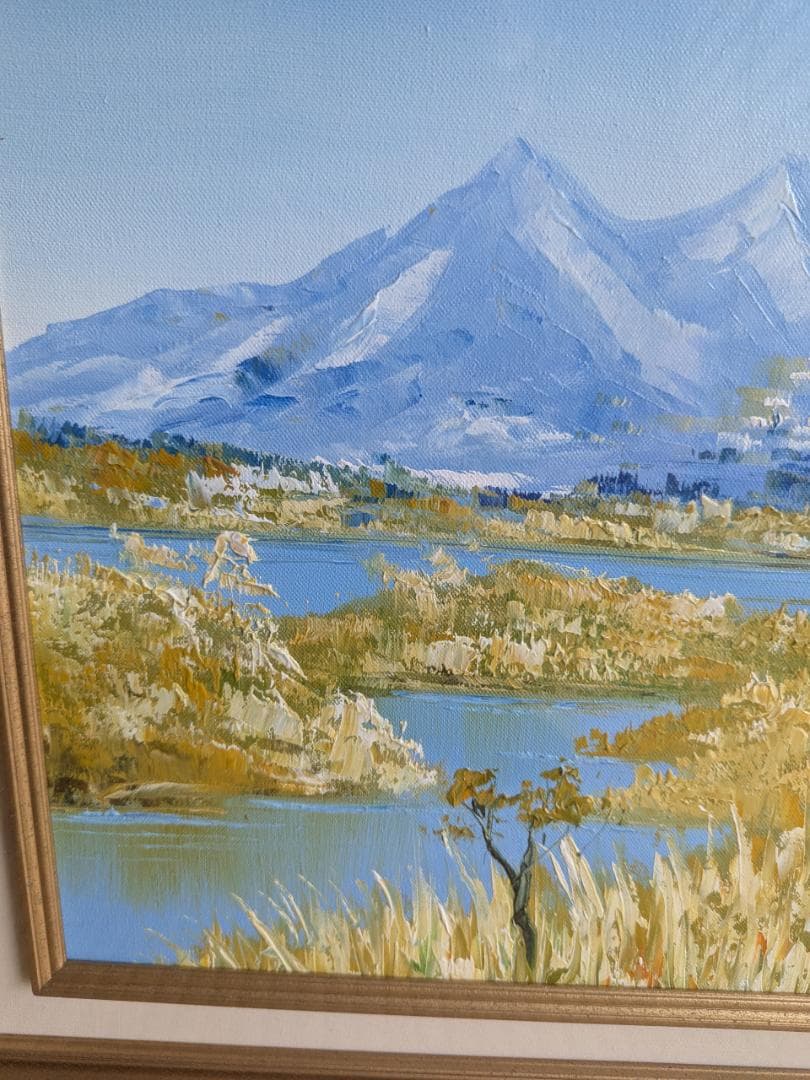 山本雅勝　筑後桜川　真作　油絵　6号