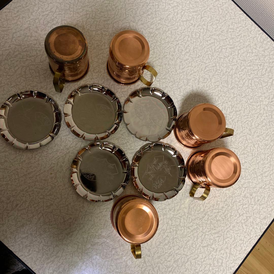 純銅コーヒーカップ＆ソーサーセット