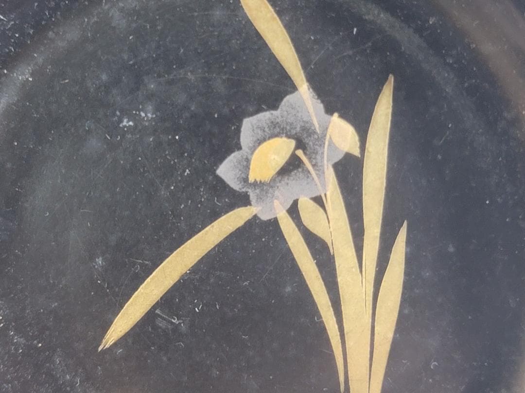 草花蒔絵 小皿 16枚 時代物 DT324