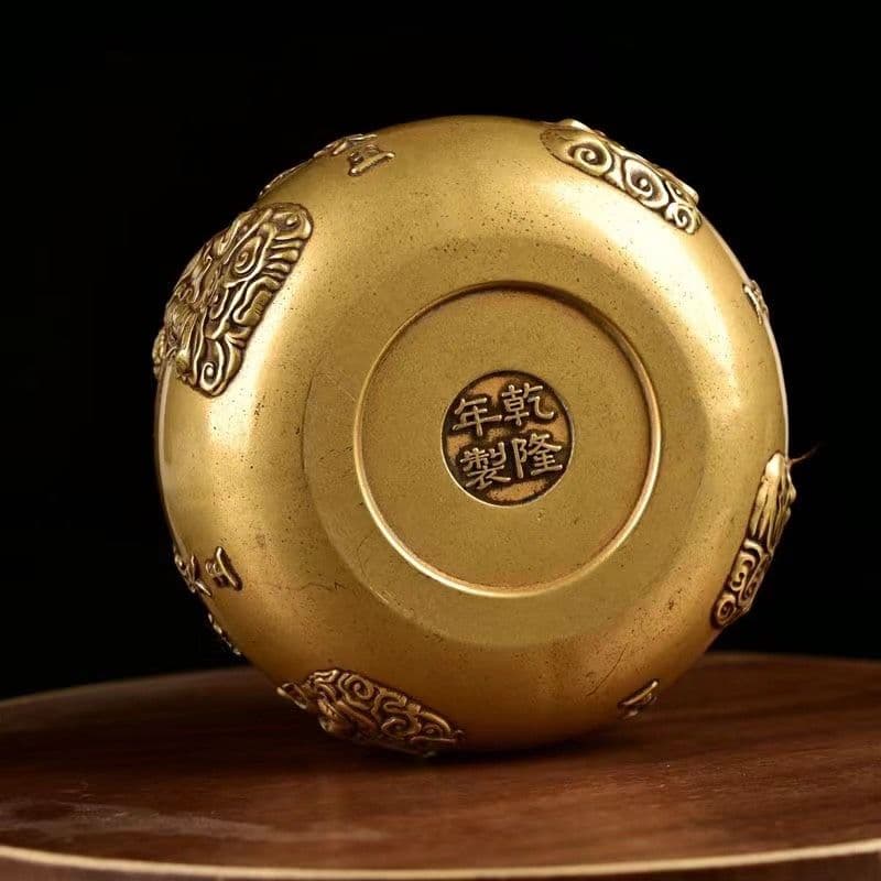 銅器 四天王招財聚宝盆 仏鉢 供養 法器 供盤 装飾品 工芸品 置物