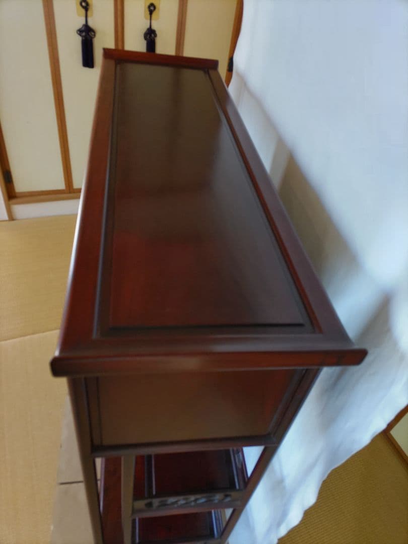 【最終値下げ】紫檀　彫刻装飾付き棚