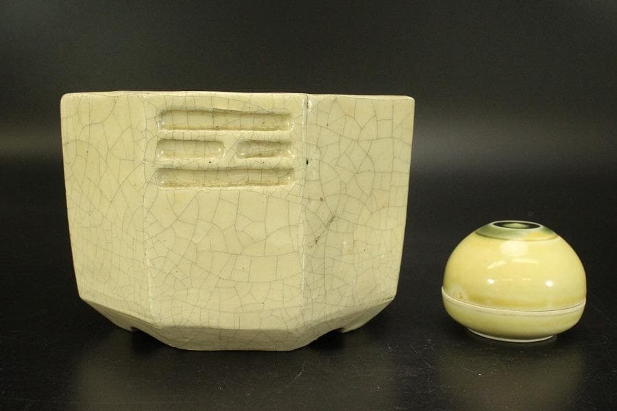 八角香炉 宝珠香合 四方香盆 三点まとめて(ZE484)