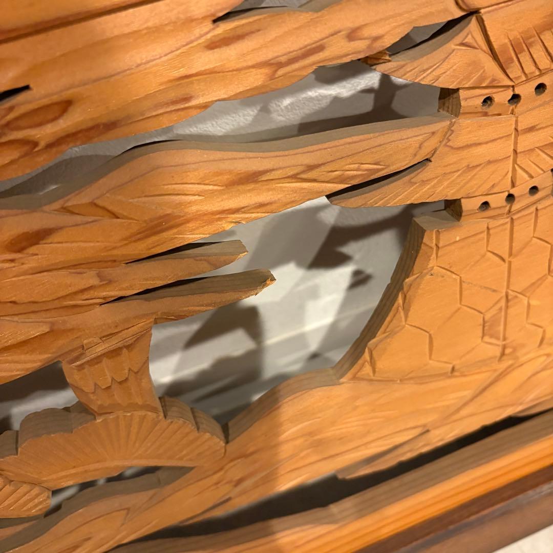 欄間 彫刻 縁起物 松 木彫り 伝統工芸 時代建具 古民家　幅1860mm