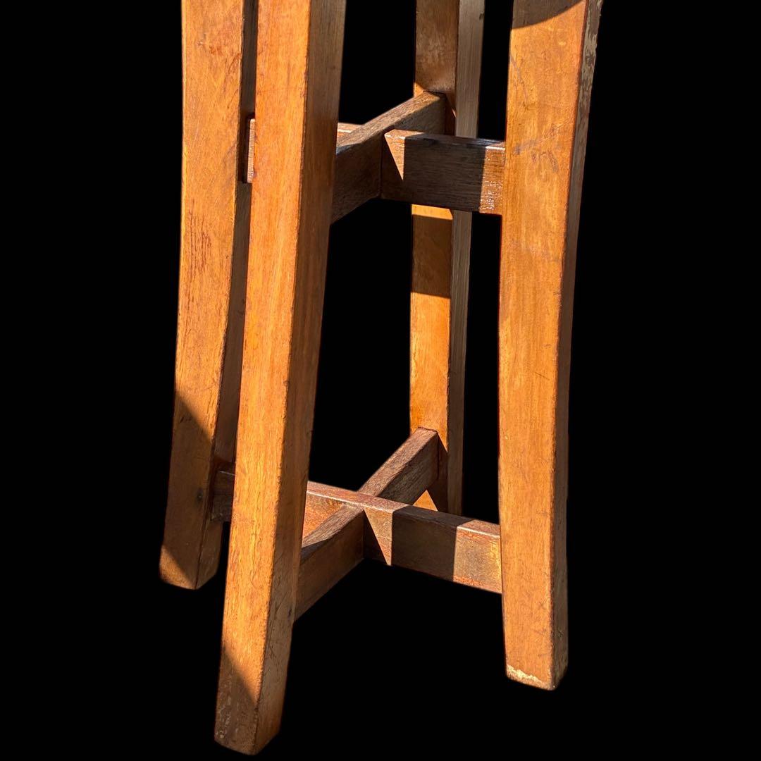 丸椅子・スツール 木製 古道具 アンティーク 無垢材 シャビー イス チェア