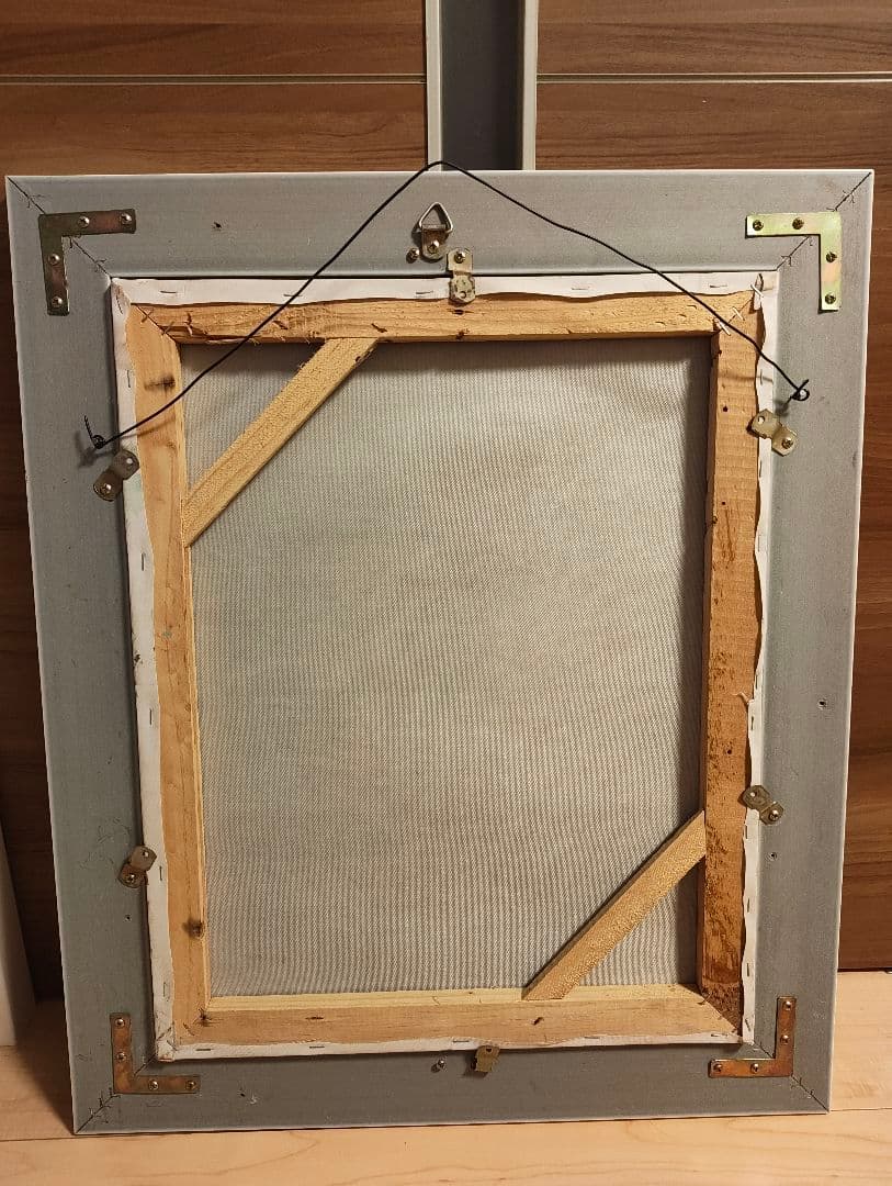 油彩画 花とオレンジ　静物画 フレーム付き 油絵