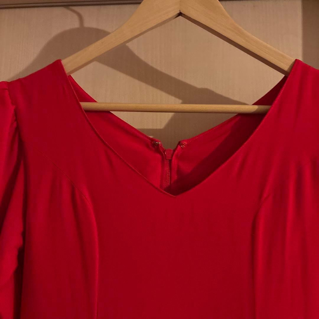 フラメンコ用赤いロングドレス