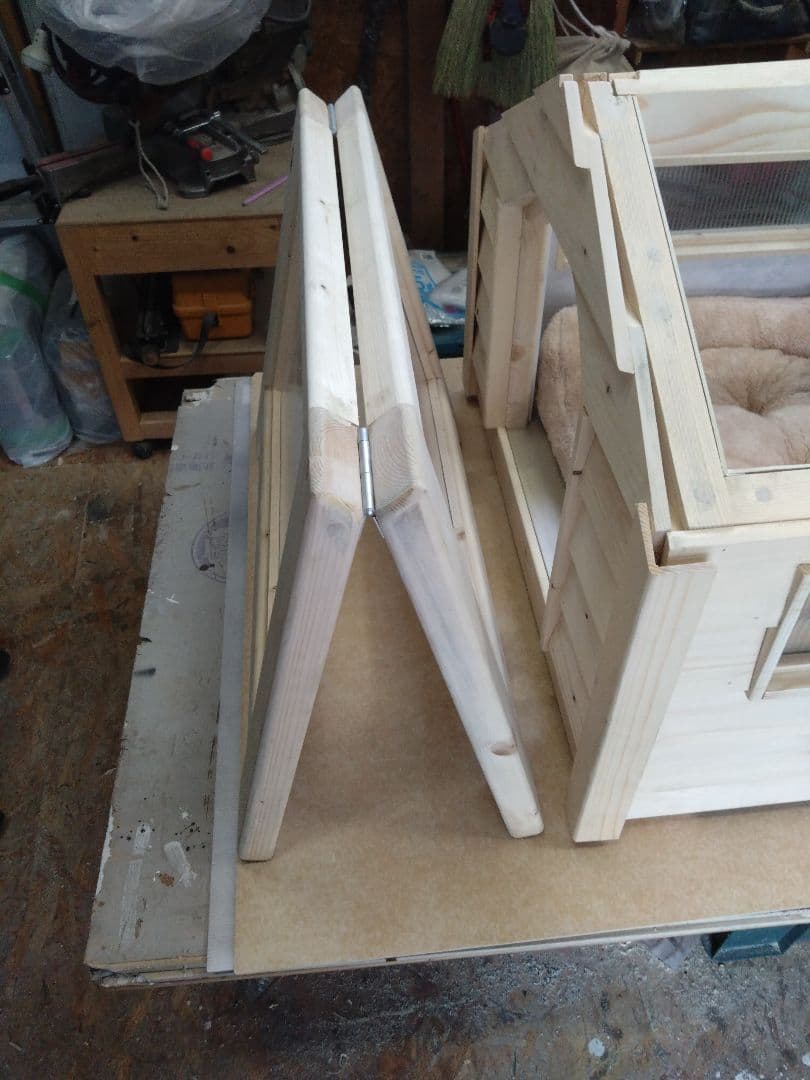 職人手作り 木製ペットハウス「Kenno」初号機　 屋根　本体と一緒に購入