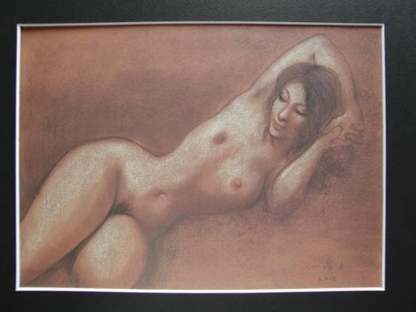 古沢岩美、デッサン 28、希少大判画集画、新品額装付、状態良好