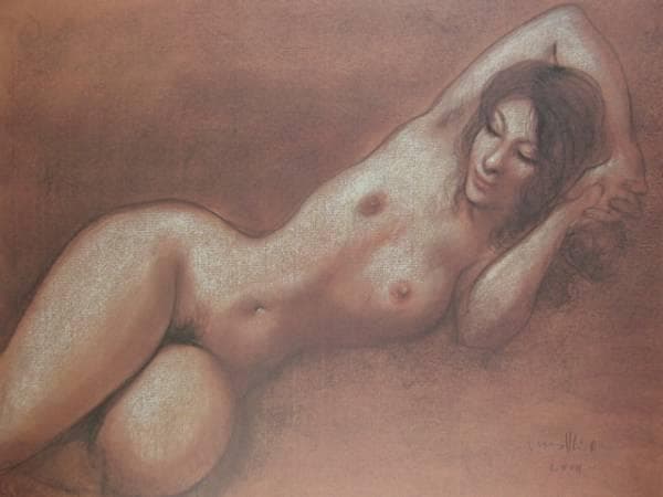 古沢岩美、デッサン 28、希少大判画集画、新品額装付、状態良好