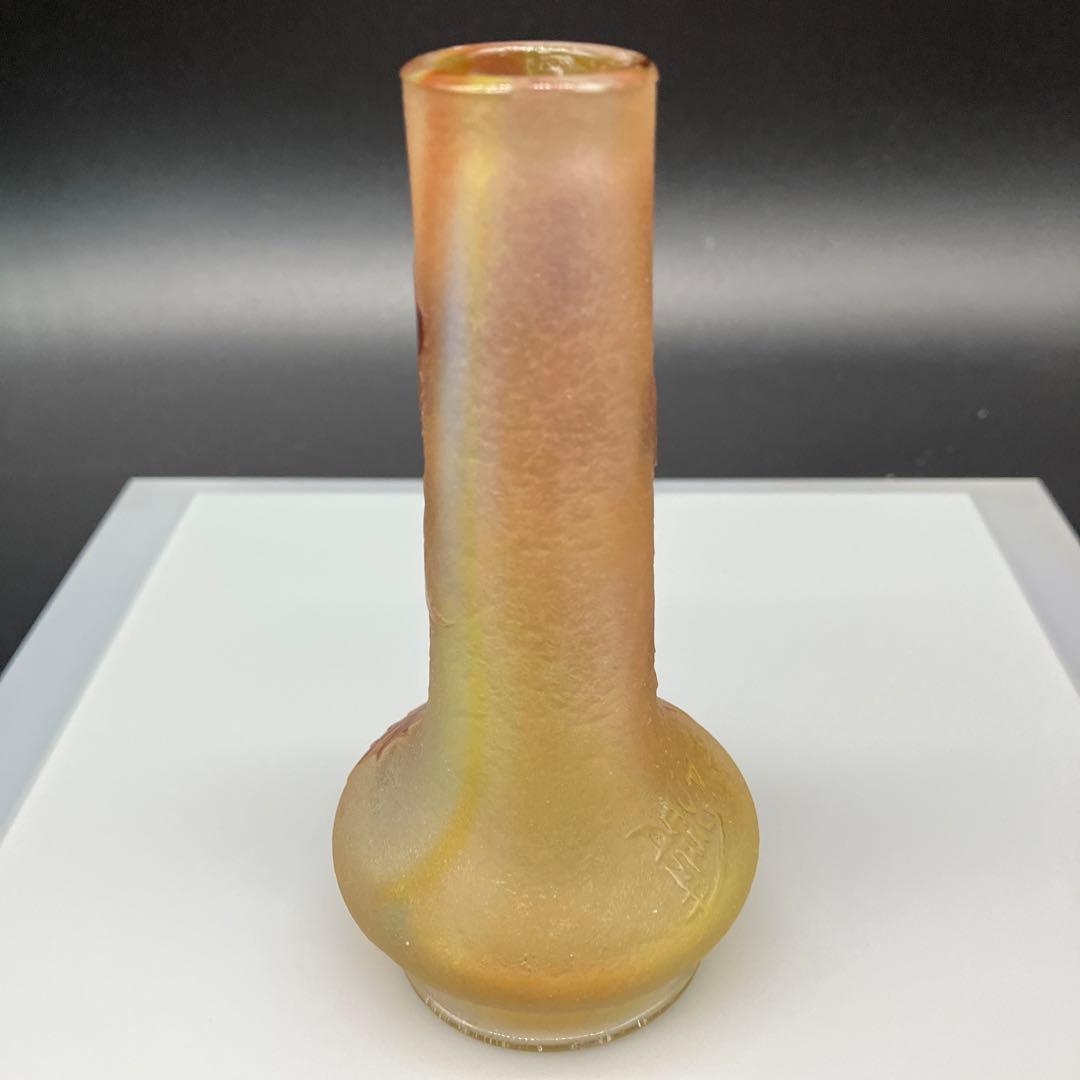 ドーム・ナンシー　アザミ文花瓶　アール・ヌーヴォー　Daum nancy