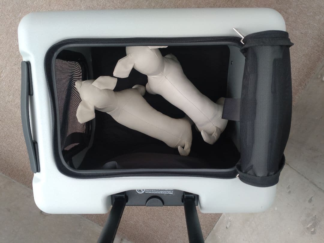 美品ペチコペットキャリー【Lサイズ】　PETICO サンドグレー×ホワイト