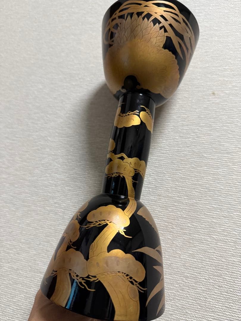中古　和楽器　蒔絵　鼓　胴　小鼓　木製