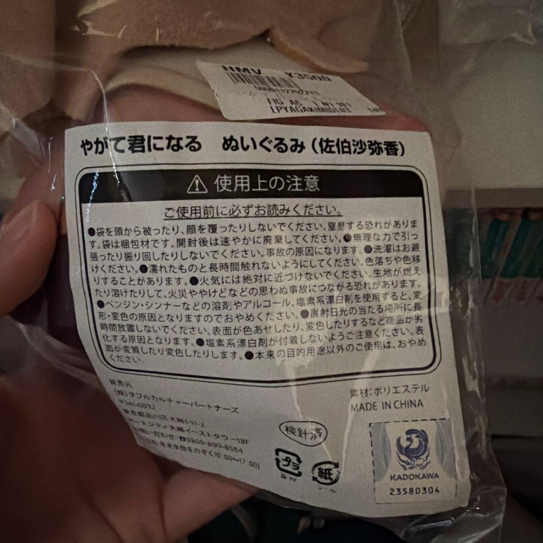 やがて君になる　ぬいぐるみ　小糸侑　佐伯沙弥香　七海橙子