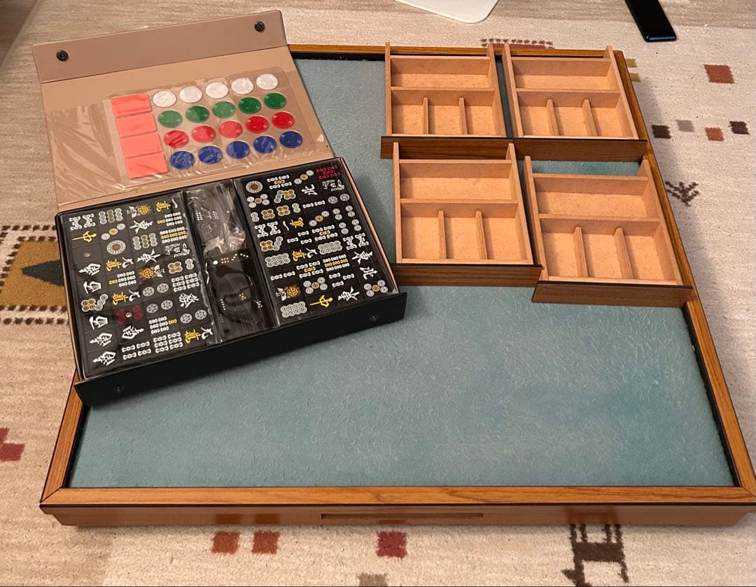 麻雀卓 木製 点棒引き出し付き